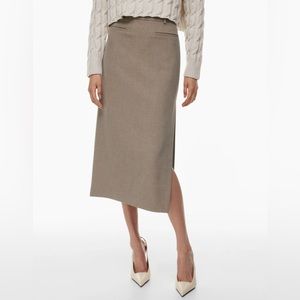 NWT Aritzia Babaton Talent Midi skirt in Heather Modern Taupe Size 0